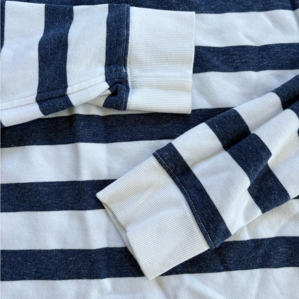 Vineyard Vines Rugby  LS Polo Shirt Mens Large Blue White Striped Collared Rib - Picture 5 of 10